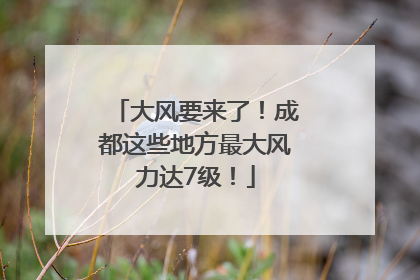 大风要来了！成都这些地方最大风力达7级！